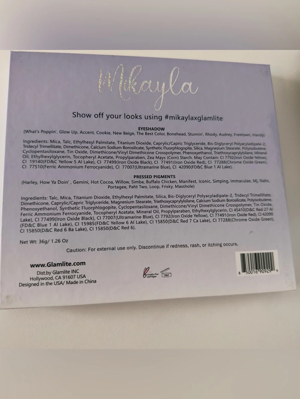 NWT Glamlite x Mikayla Edition 1 30 Color Eyeshadow Palette